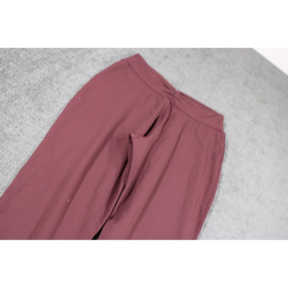 Burgundy V-Waist Flare Leggings Ruched High Rise Yoga Pants Wide Leg Wine Red